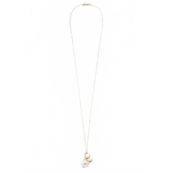 Chan Luu Gold and White Pearl Necklace - Picture 2 of 9